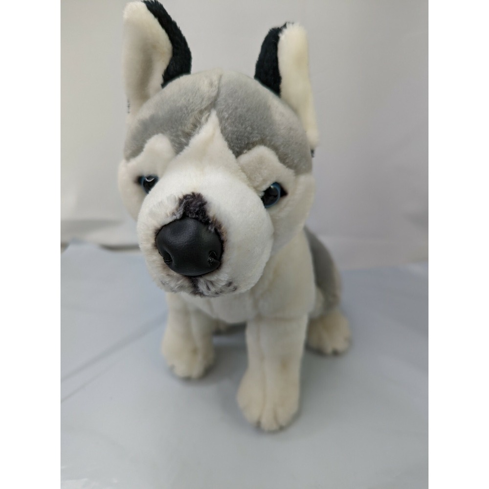 Husky Wolf Dog Plush 11 Inch Gray White Stuffed Animal Toy E&J Classic